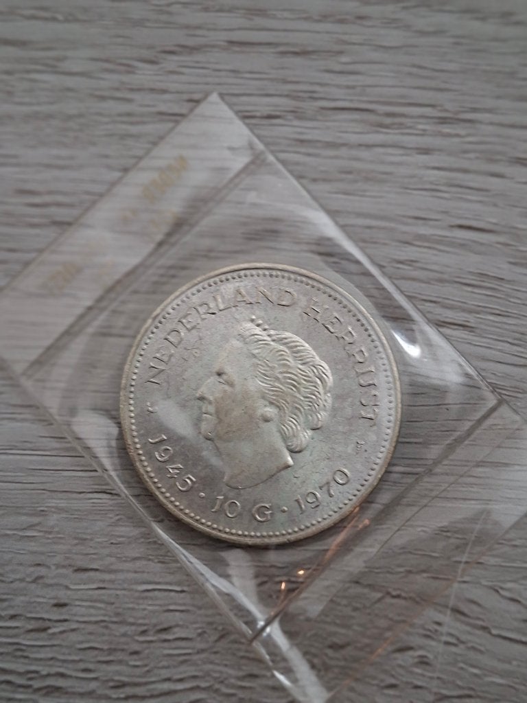 10 Gulden Zilver - Nederland Herrijst 1945-1970, Koningin Juliana, Zilver, Ophalen of Verzenden, Losse munt