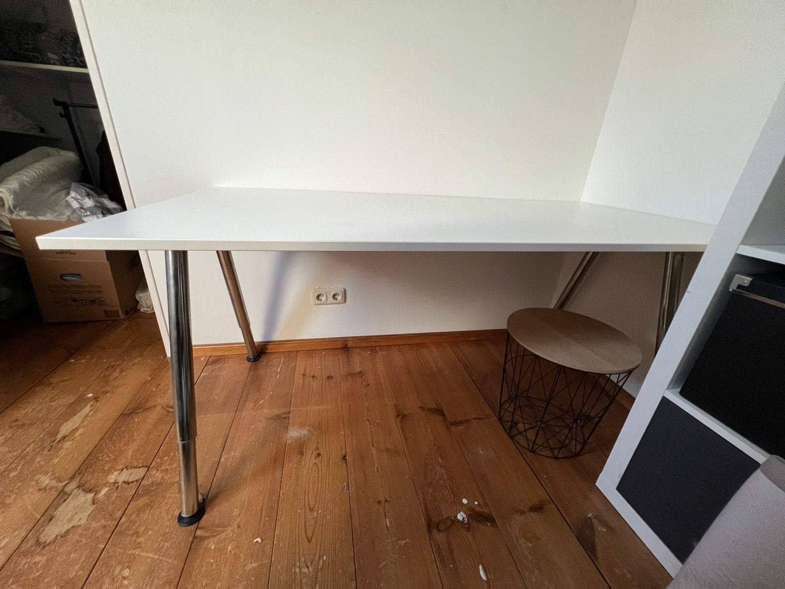 Ikea Galant Bureau Wit 160x80 met Verstelbare Poten, Huis en Inrichting, Bureaus, Ophalen, Gebruikt, In hoogte verstelbaar, IKEA