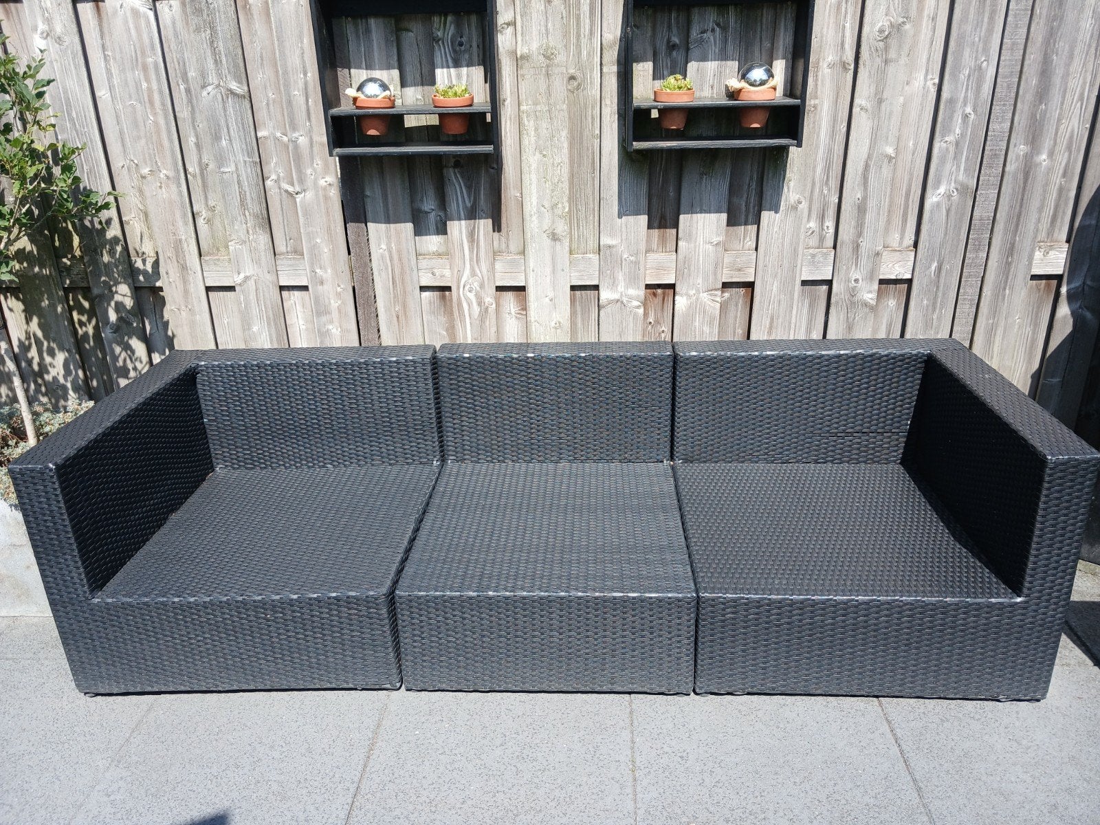 Wicker Loungeset met Bank, Stoelen en Hocker, Ophalen, 5 zitplaatsen, Loungeset, Wicker