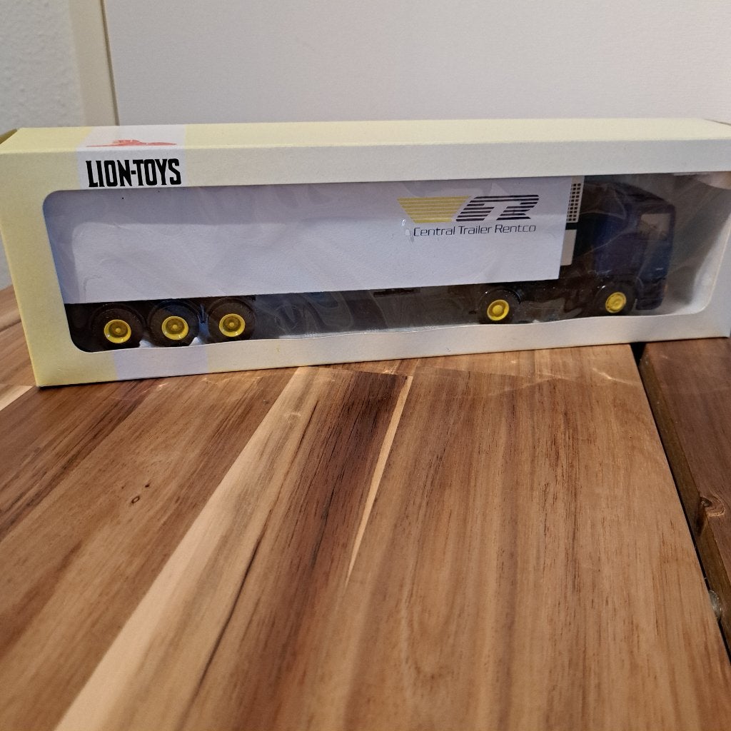 Lion Toys DAF 95 400 Central Trailer Rentco TRUCK & OPLEGGER, Ophalen of Verzenden, Zo goed als nieuw, Bus of Vrachtwagen, Lion Toys