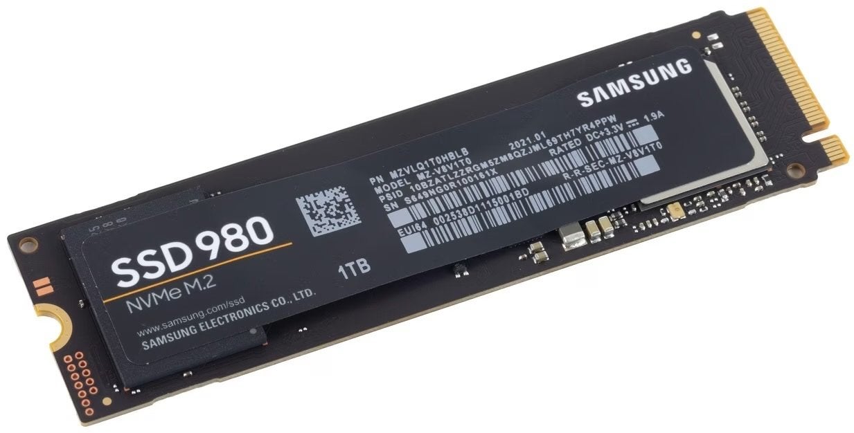 Samsung SSD 980 NVMe M.2 1TB Interne SSD, Computers en Software, Harde schijven, Intern, SSD, Ophalen of Verzenden, Zo goed als nieuw