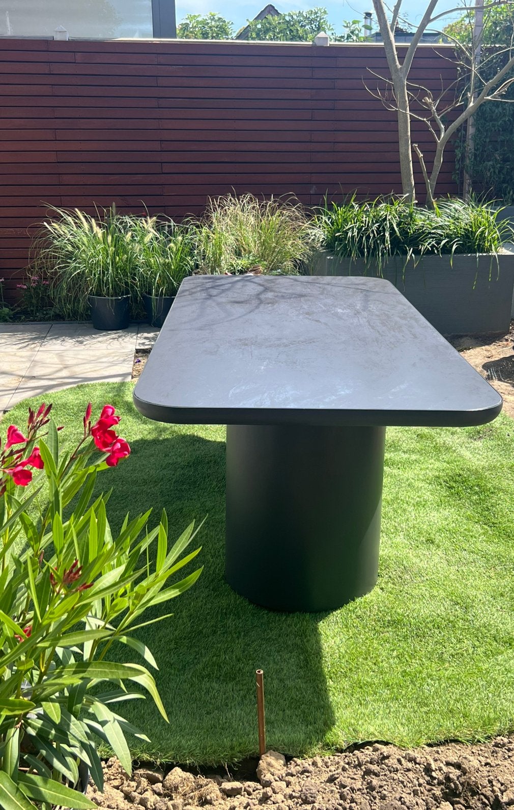 Stevige onderhousvrije tuintafel  217,5 x 97,5 x 75,5cm, Tuin en Terras, Ophalen, Gebruikt