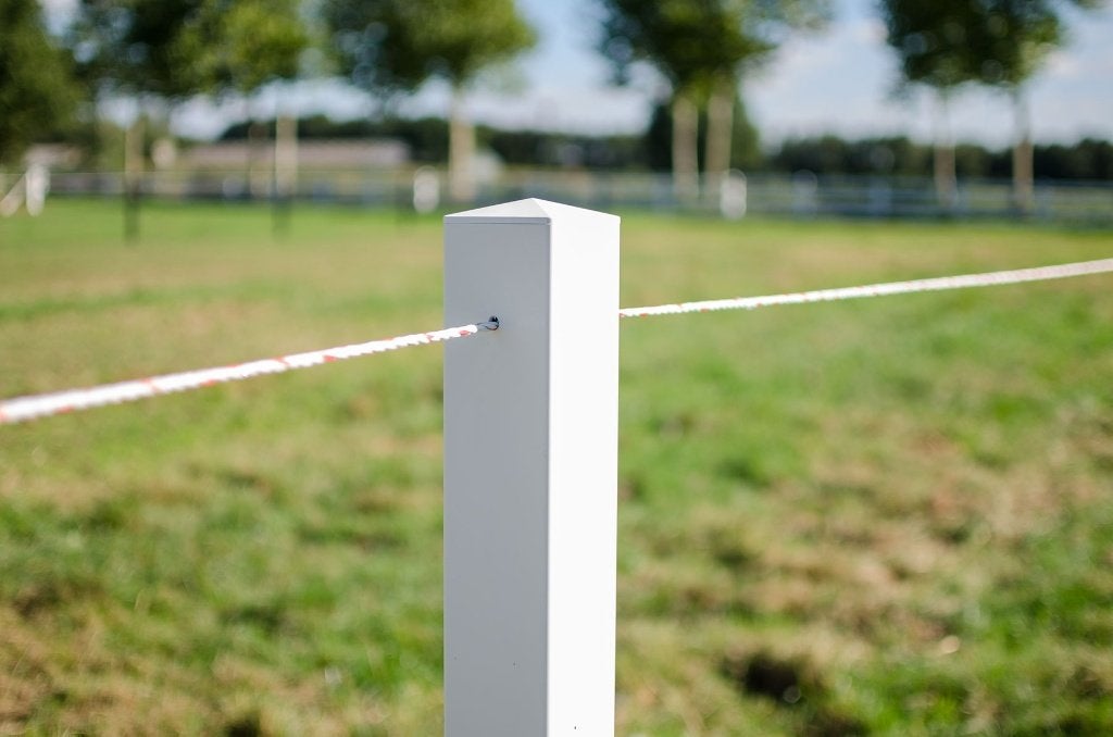 Onderhoudsvrij PVC electra omheining paarden weide / paddoc, Weidegang, 4 paarden of pony's of meer
