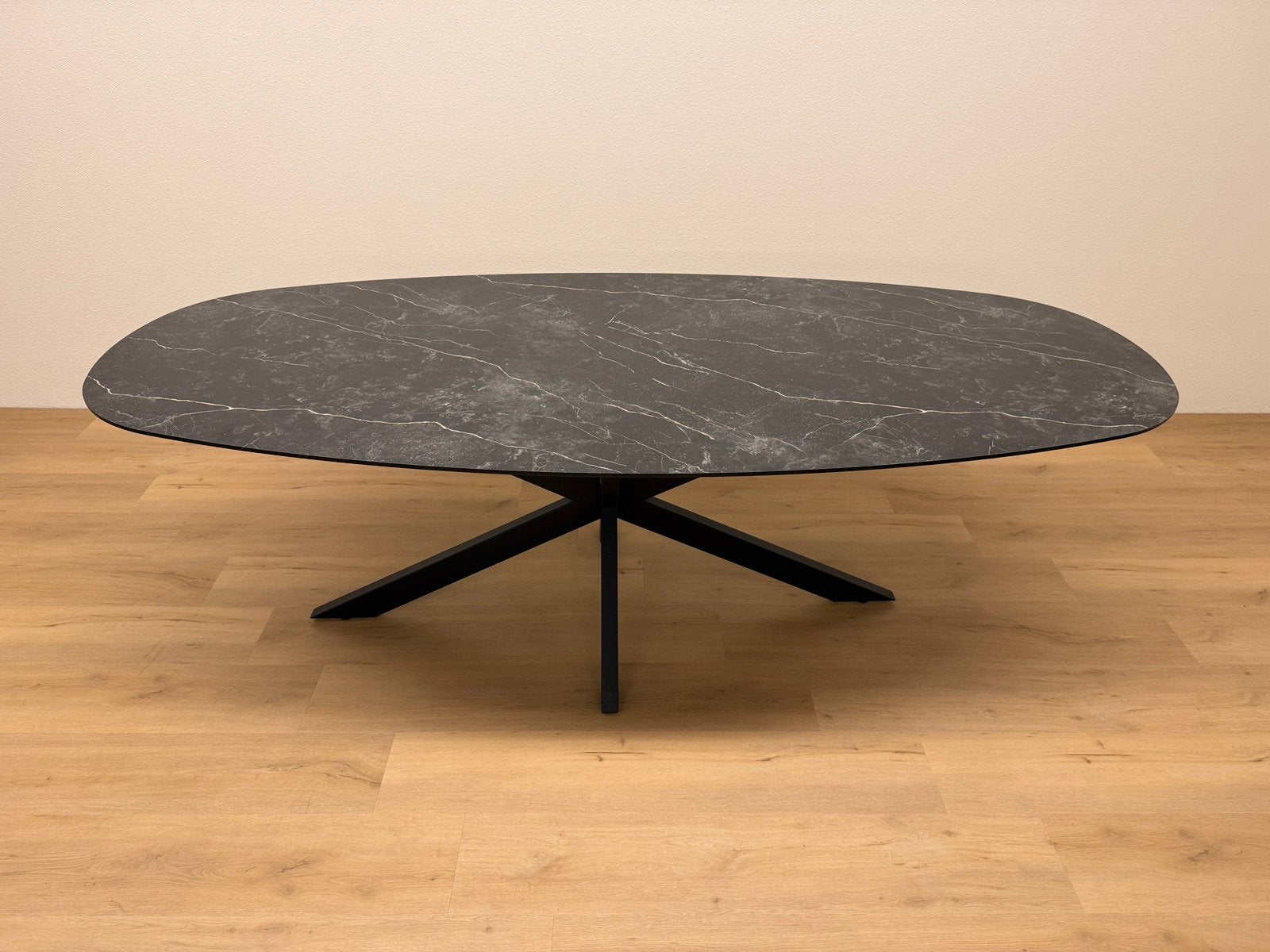 Deens ovale eettafel 240x110 - Marmer HPL - Direct Leverbaar