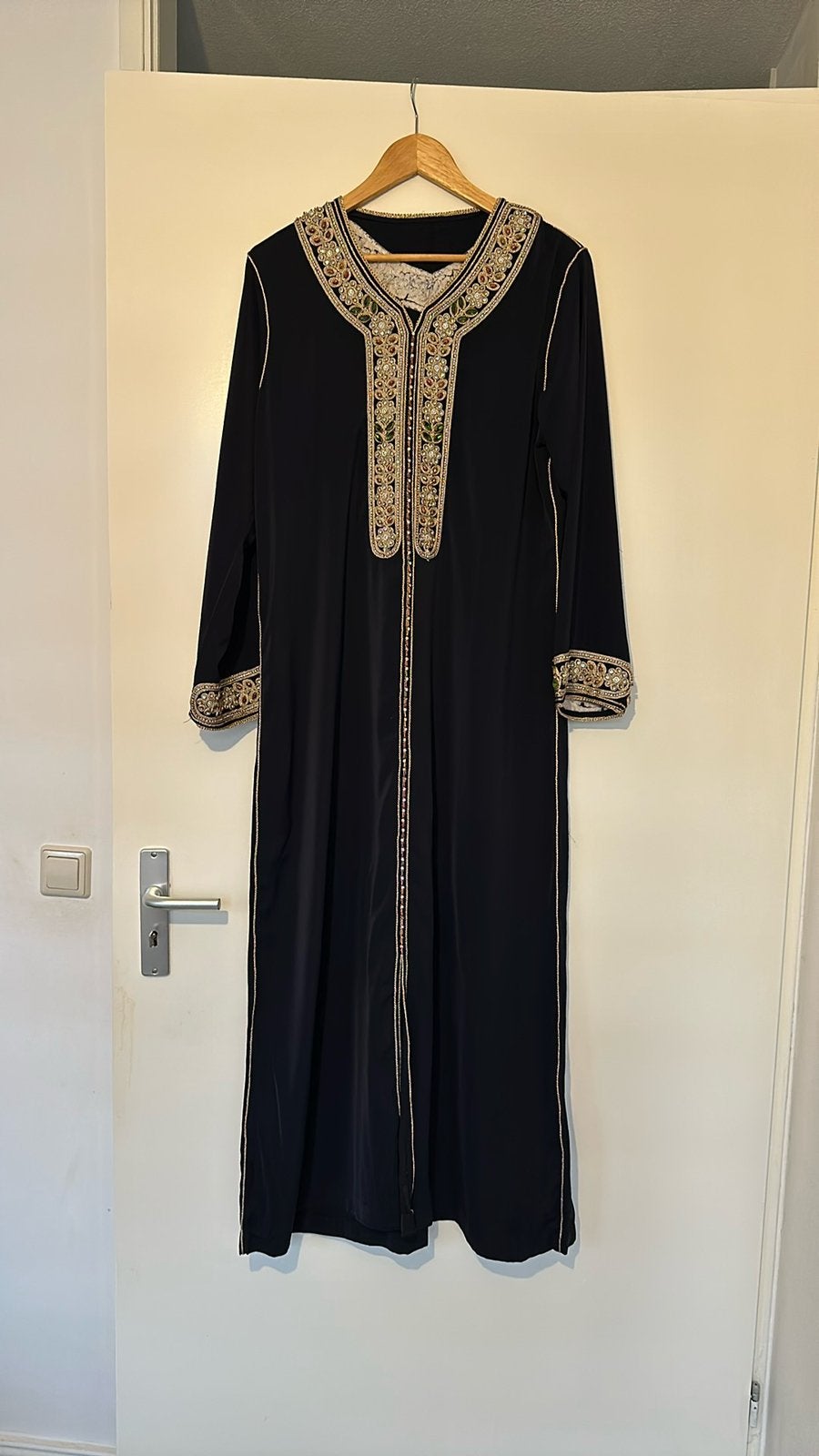 Mooie marine blauwe kaftan., Maat 38/40 (M), Overige typen, Blauw, Ophalen of Verzenden