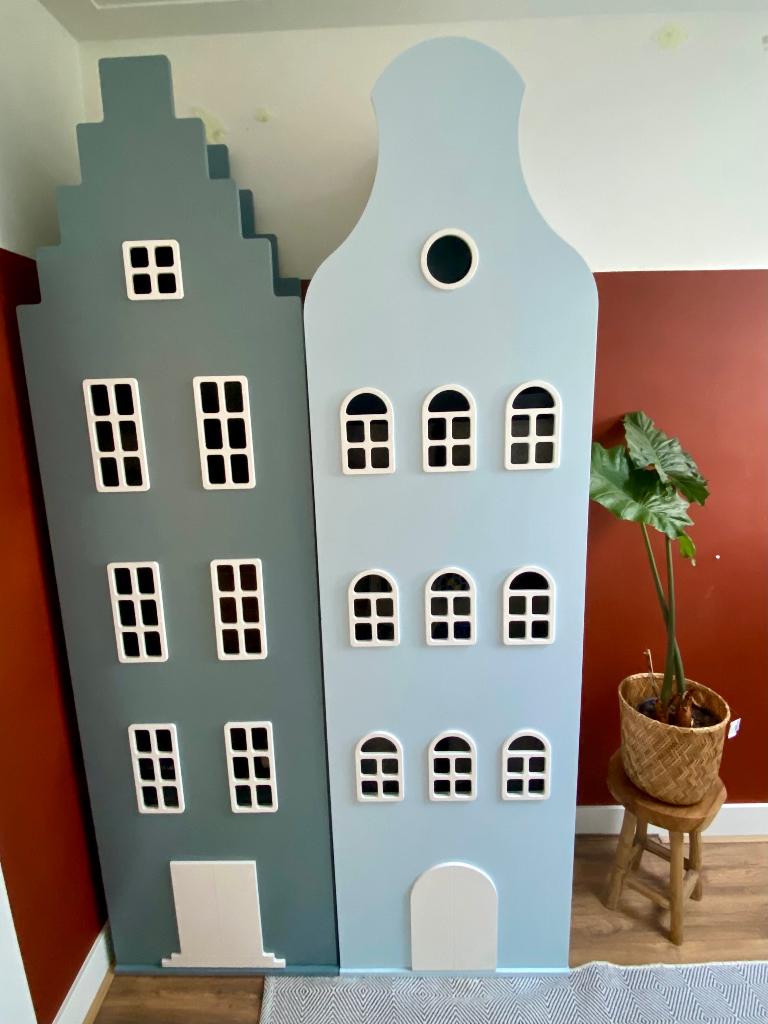 Kast van een Huis 216*60*40 | Petrol + Light Blue, Ophalen, Gebruikt, 50 tot 70 cm, 105 cm of meer