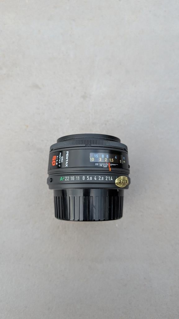 Pentax sms 50 mm f1.4 lens, Ophalen of Verzenden, Zo goed als nieuw, Luidsprekerkabel