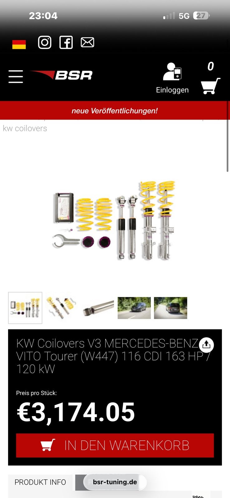 KW Schroefset Mercedes Vito (2014-2021) V3 Coilovers, Auto-onderdelen, Ophalen of Verzenden, Gebruikt, Mercedes-Benz
