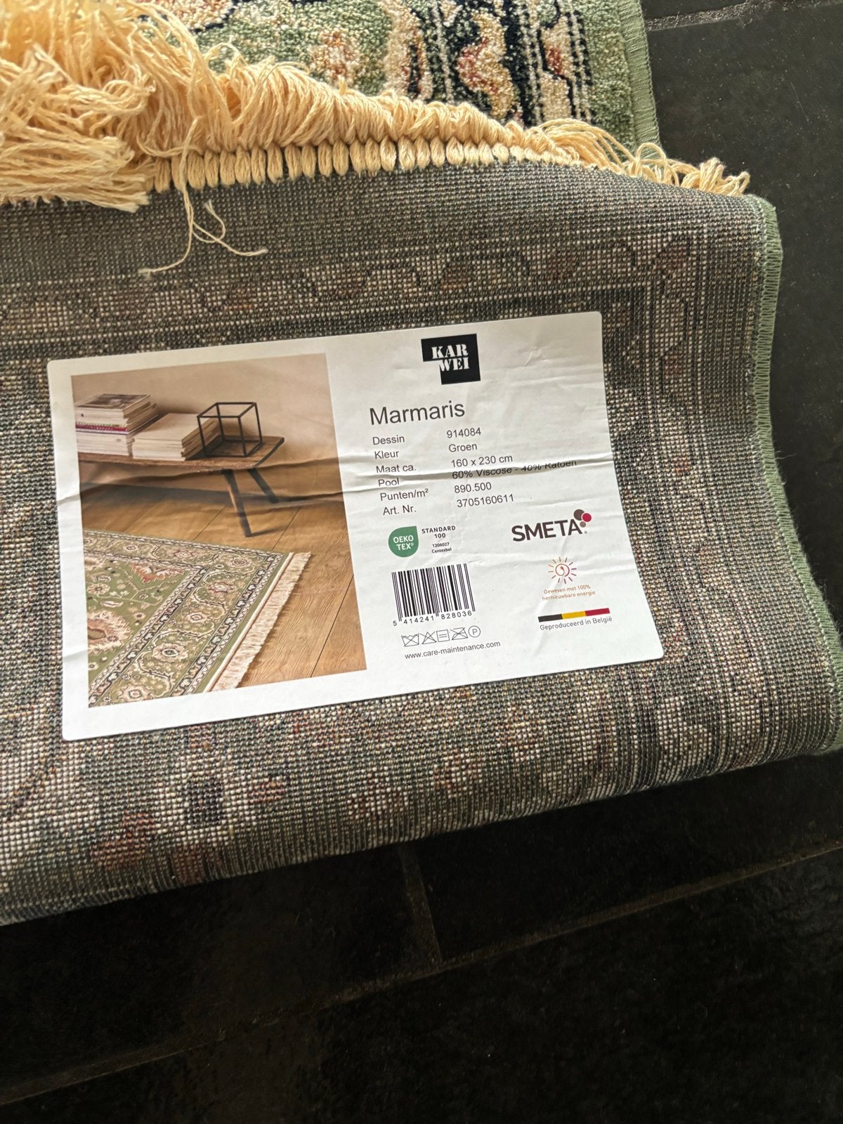 Nieuw Karwei Marmeren Tapijt - Ongebruikt 230x160 cm, 150 tot 200 cm, Ophalen of Verzenden, Rechthoekig, Groen