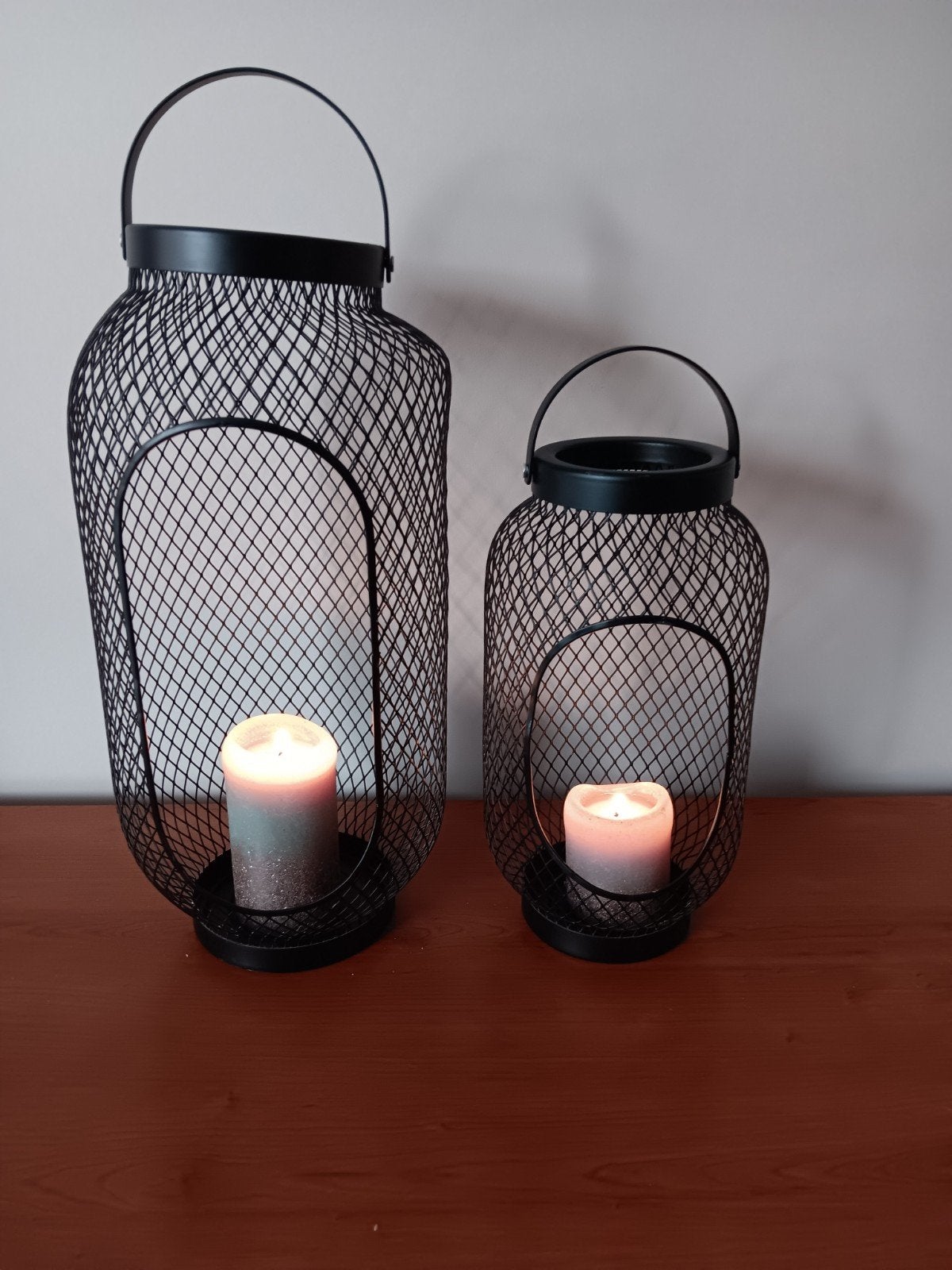 metalen windlichten 40 en 30 cm, Ophalen, Windlicht, Zwart, IKEA
