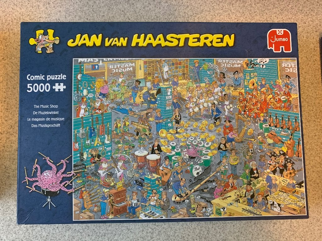 Jan van Haasteren:De muziekwinkel 5000st, Ophalen, Meer dan 1500 stukjes, Zo goed als nieuw, Legpuzzel