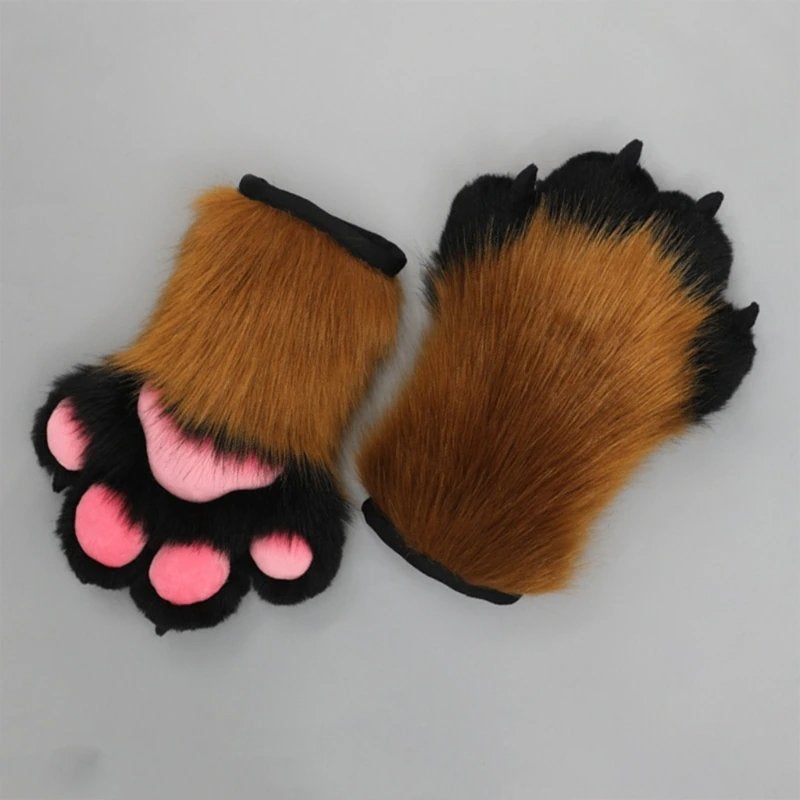 Wolvenpoot Handschoenen Furry Wolf Vos Poot Fursuit Fur, Hobby en Vrije tijd, Kostuums, Theaterbenodigdheden en LARP, Verzenden