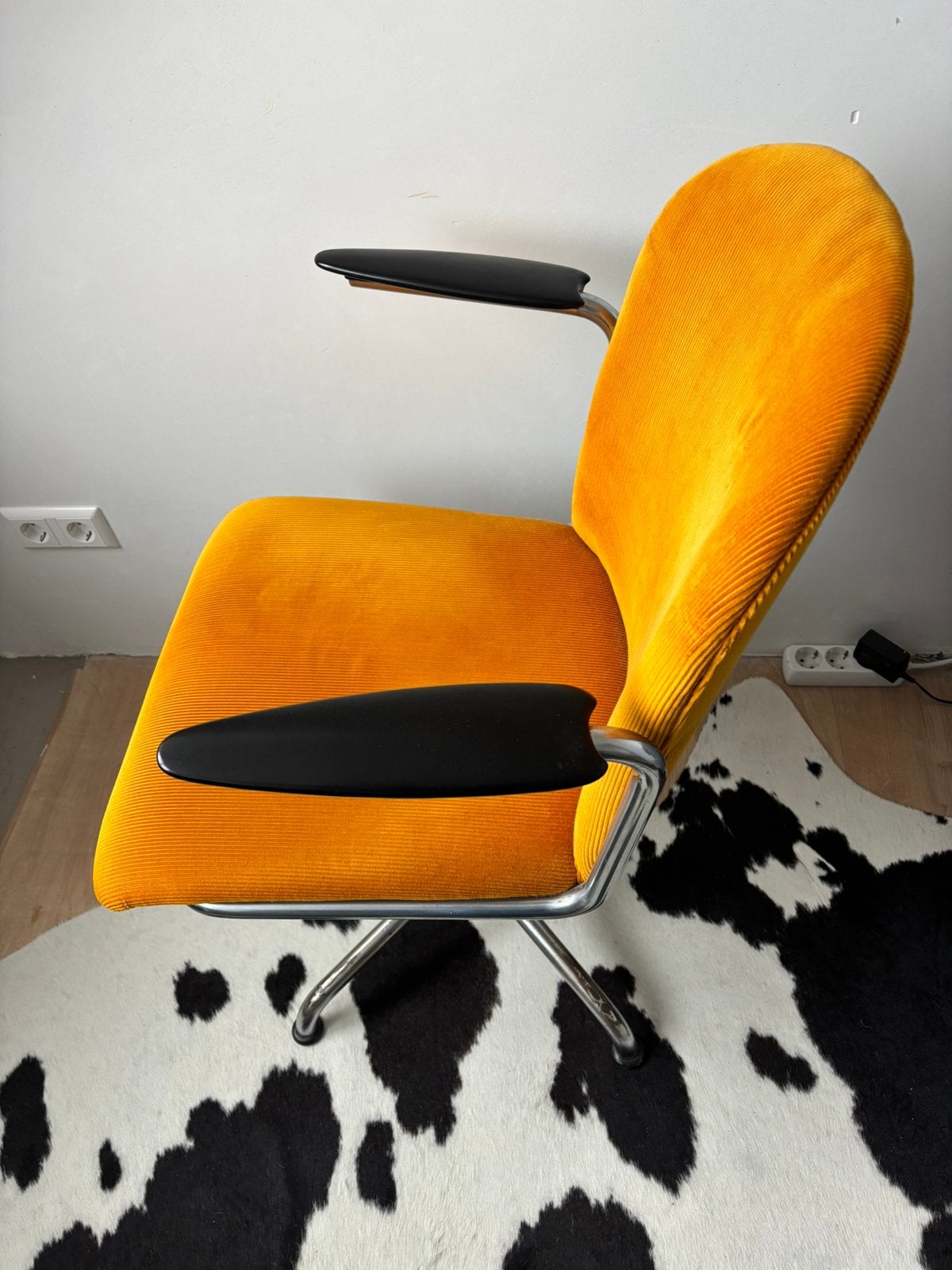Mooie Vintage Gispen Bureaustoel 356. Izgst, Ophalen, Gebruikt, Geel, Bureaustoel