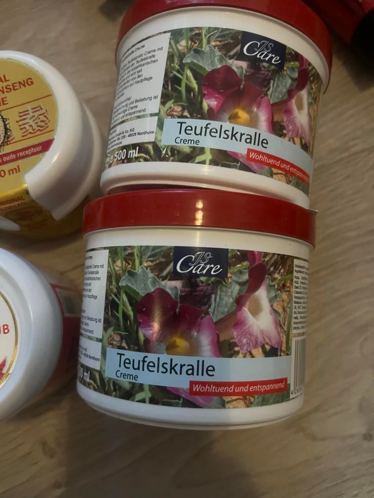 Diverse crèmes: Ambachts, Ginseng, Teufelskralle, Sanddorn, Ophalen of Verzenden, Nieuw, Bodylotion, Crème of Olie