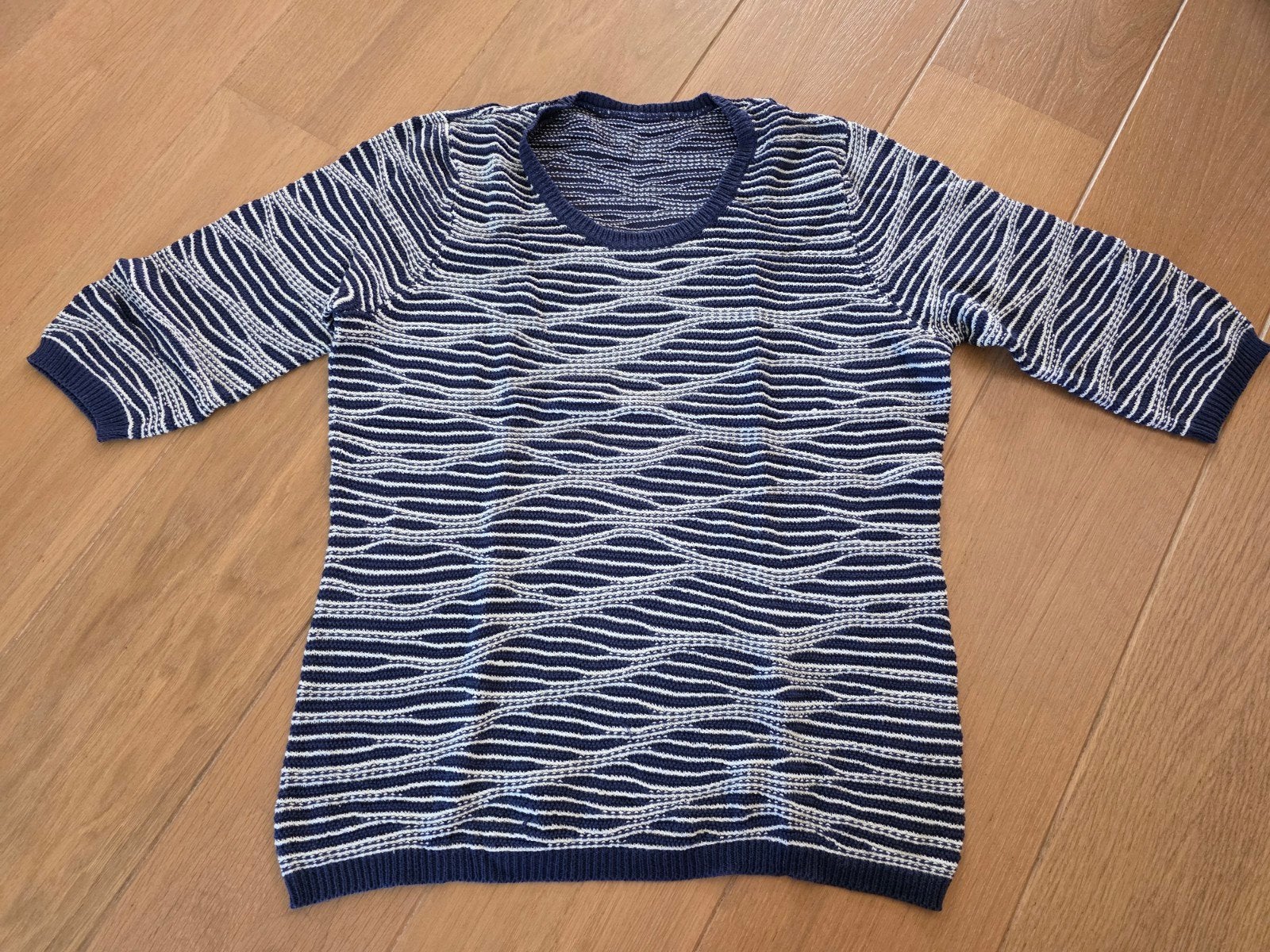 Blauw/wit gebreide trui, Atelier, maat 42, Atelier, Blauw, Maat 42/44 (L), Nieuw
