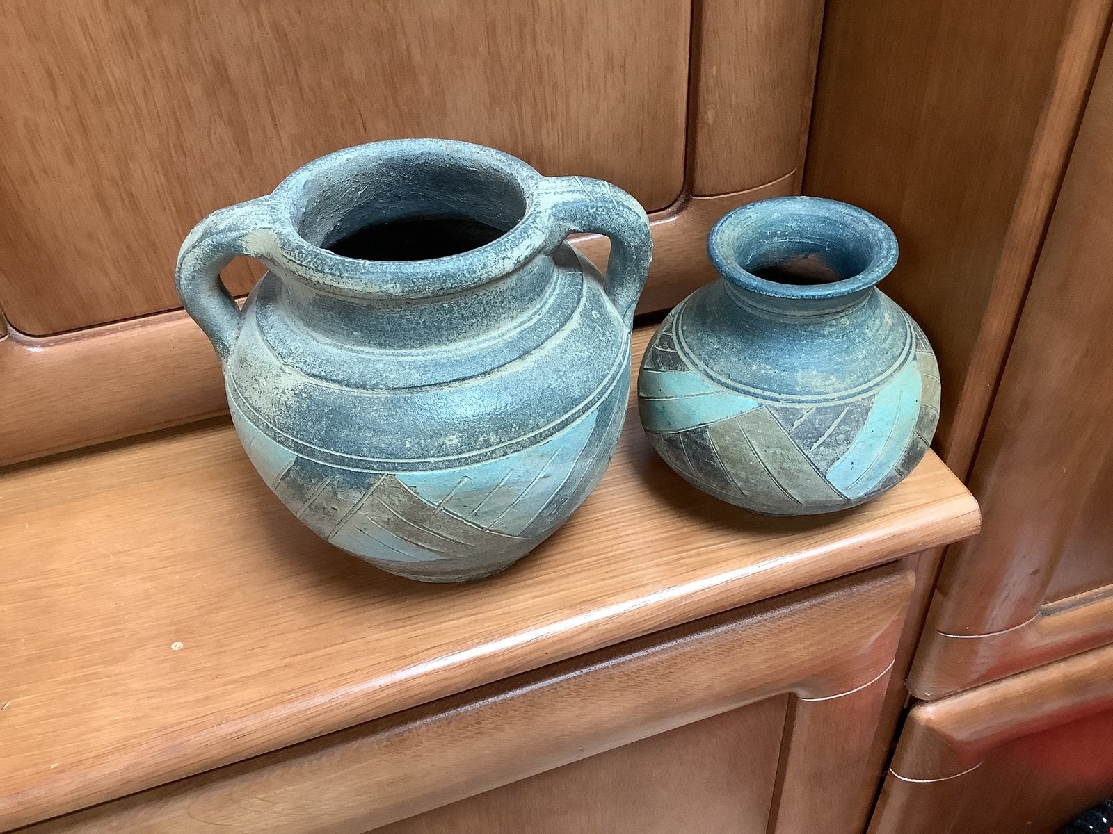 2 aardewerk potten, Ophalen of Verzenden