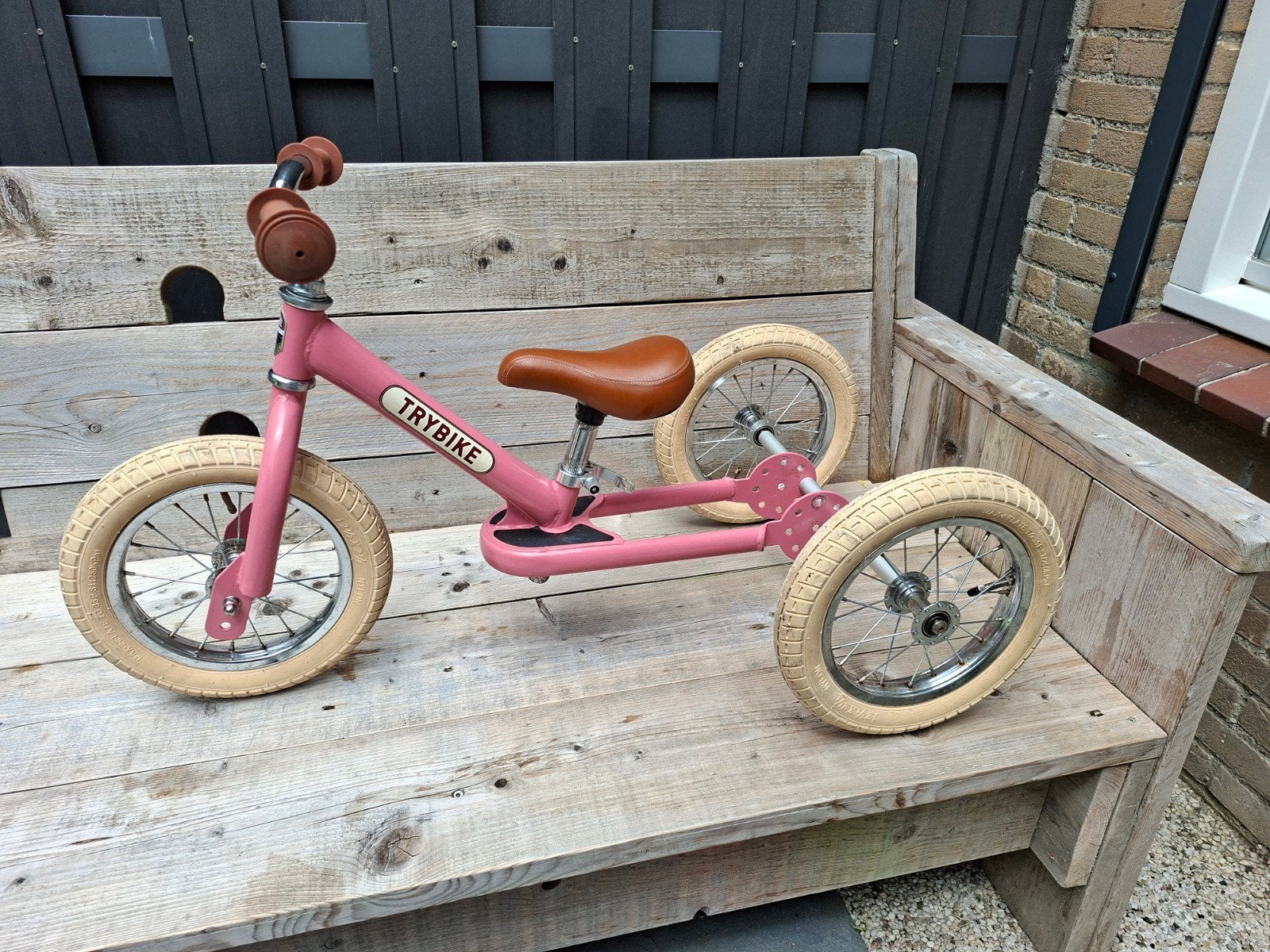Roze Trybike loopfiets 2-in-1 (2-wieler en 3-wieler), Kinderen en Baby's, Ophalen of Verzenden, Gebruikt, Loopfiets