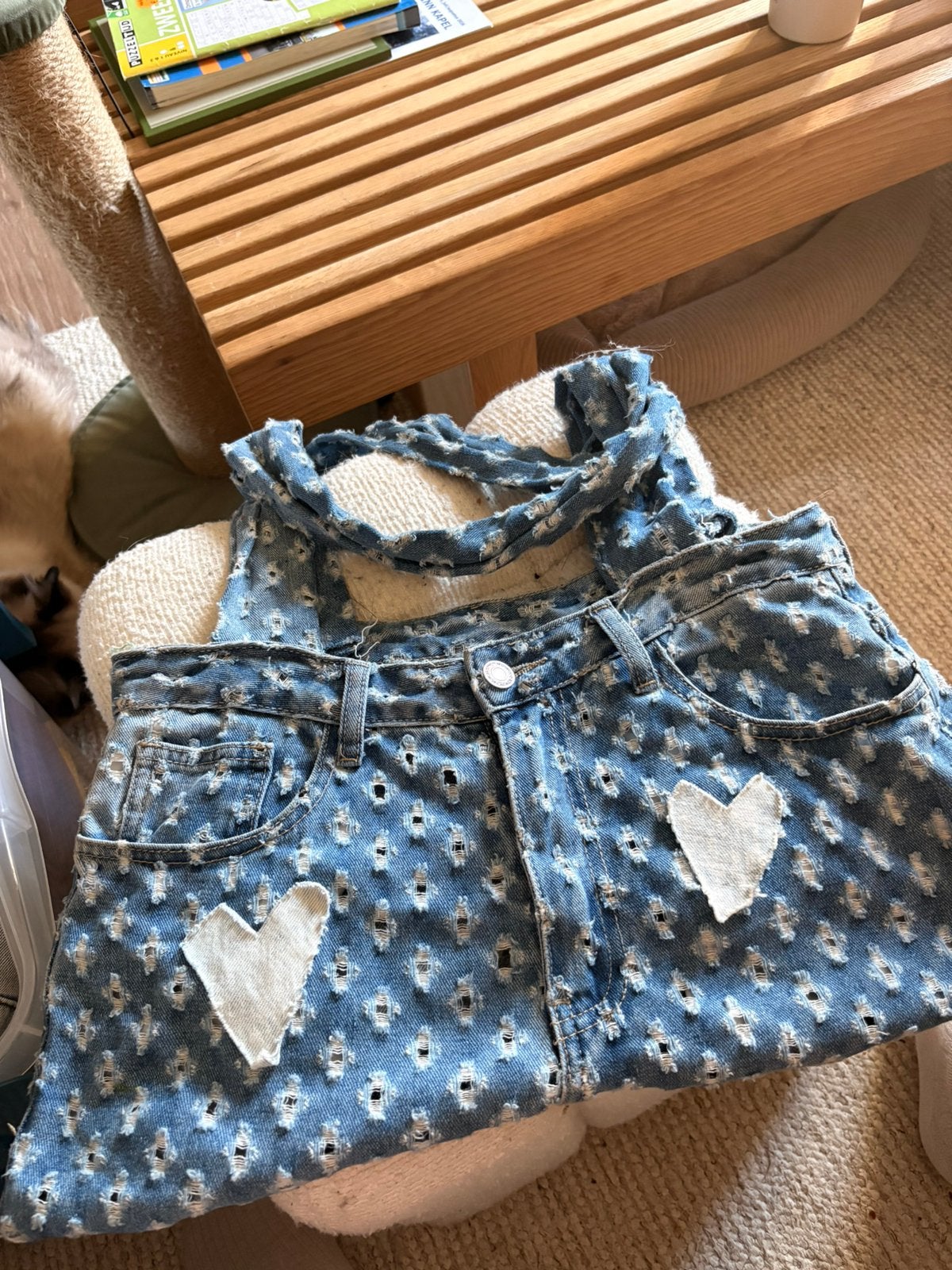 Handtas denim, Ophalen of Verzenden, Zo goed als nieuw, Blauw, Schoudertasje