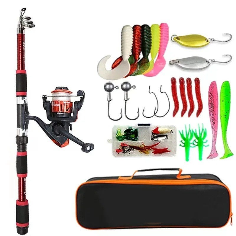 Complete hengel set met accessoires en koffer voor op reis, Watersport en Boten, Ophalen of Verzenden, Nieuw