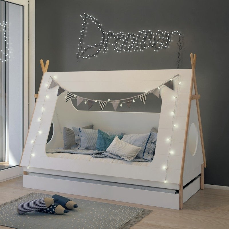 WOOOD Tipi Wigwam kinderbed 90x200 met lade, Ophalen, Gebruikt, 90 cm, Eenpersoons