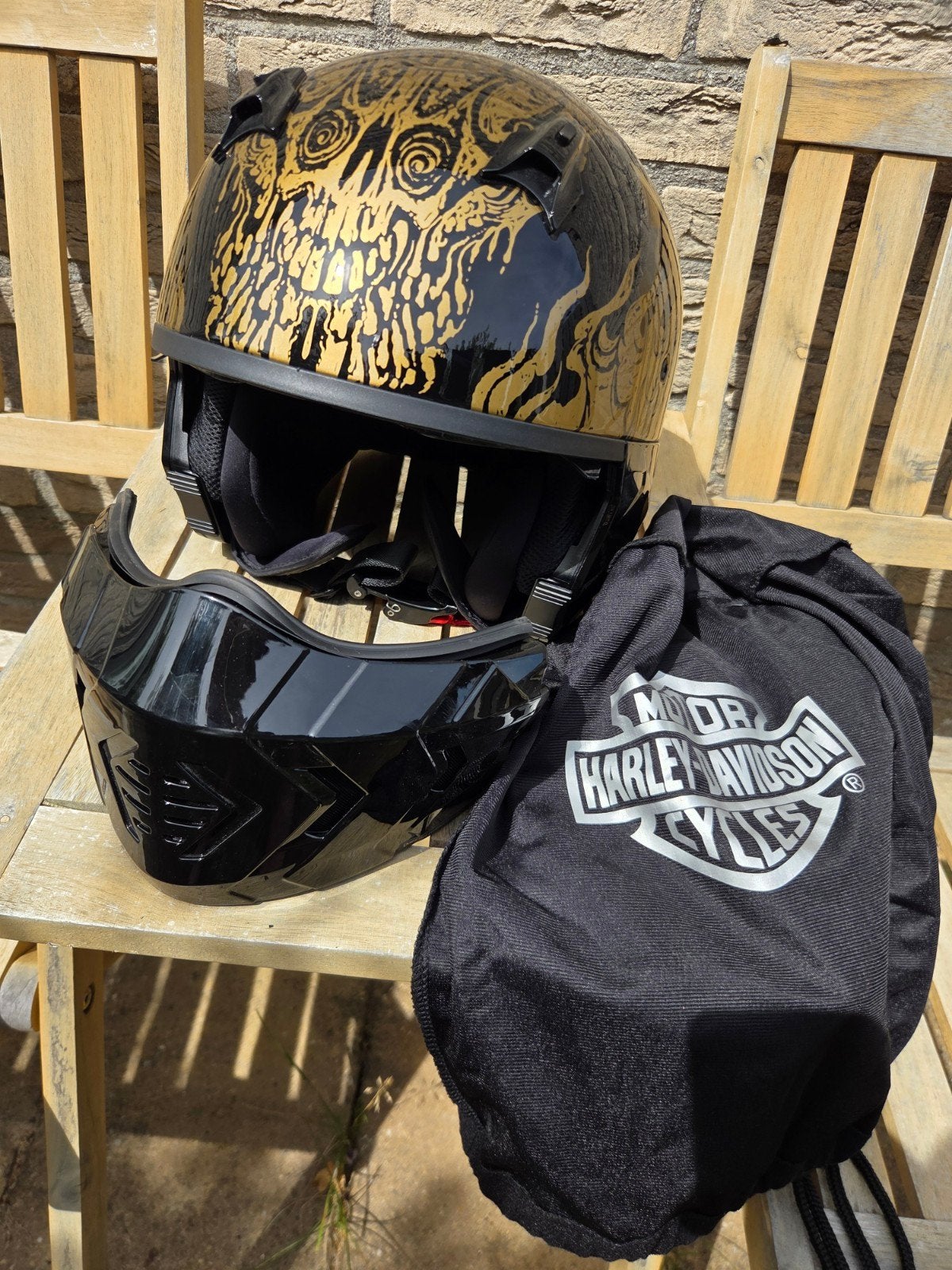 Harley-Davidson Goldusa 2-in-1 X07 Helm, Motoren, Kleding | Motorhelmen, Overige merken, Systeemhelm, Heren, Ophalen of Verzenden