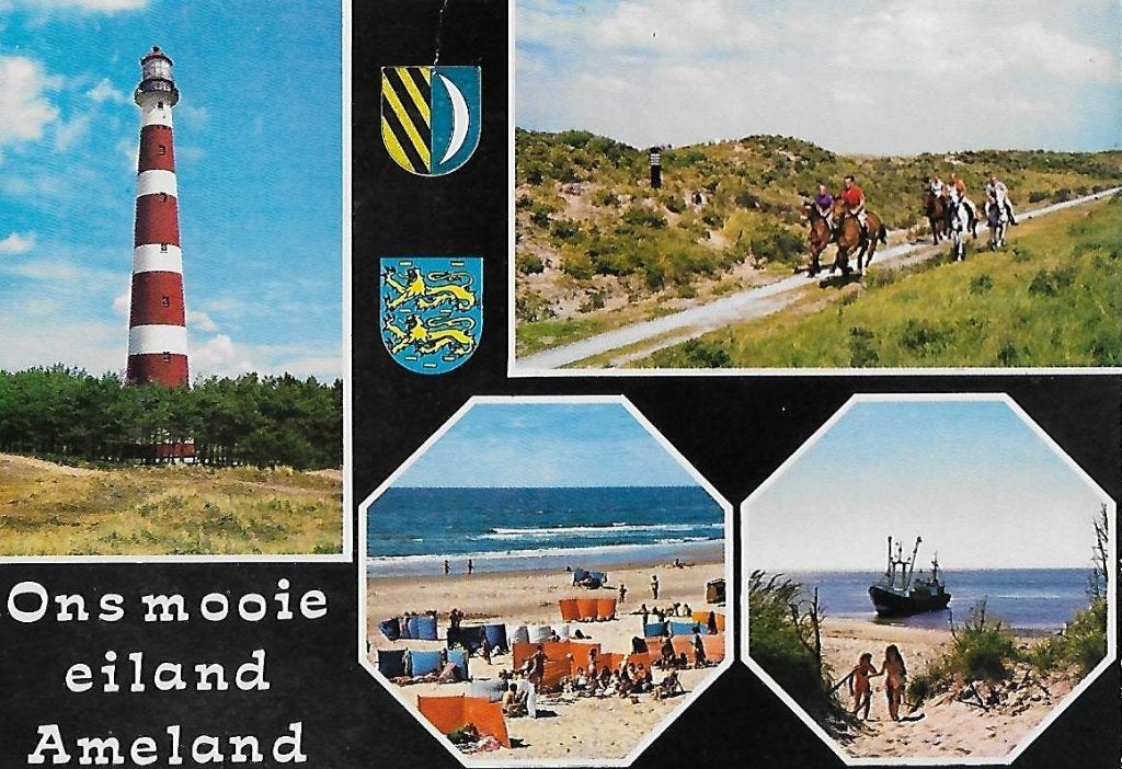 Gelopen ansichtkaart ons mooie eiland ameland ( 145 ), Ophalen of Verzenden, 1980 tot heden, Gelopen, Waddeneilanden