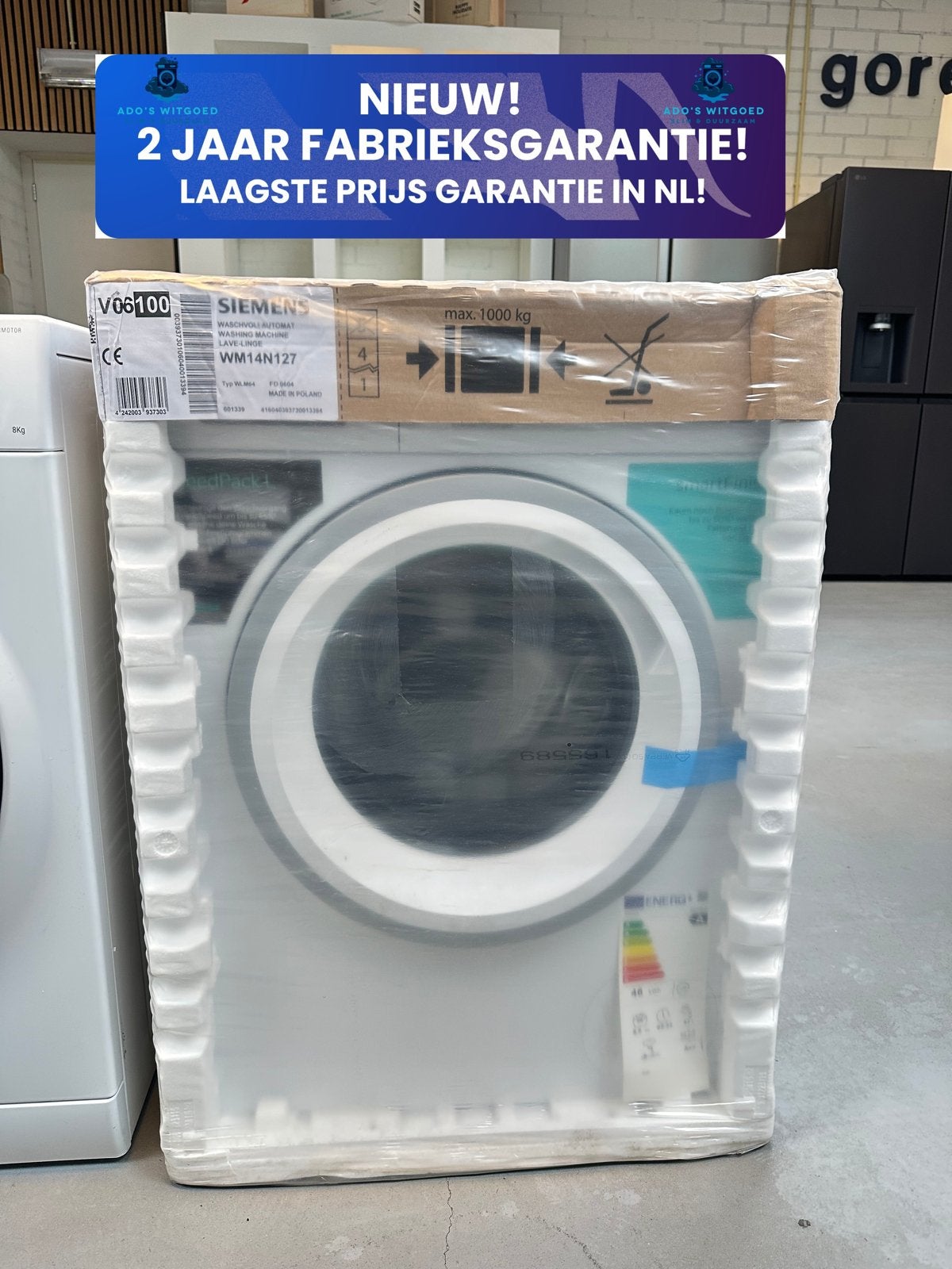 SIEMENS 8KG WASMACHINE SpeedPack L SmartFinish iQdrive, 1200 tot 1600 toeren, Minder dan 85 cm, SIEMENS, Info@adoswitgoed.nl