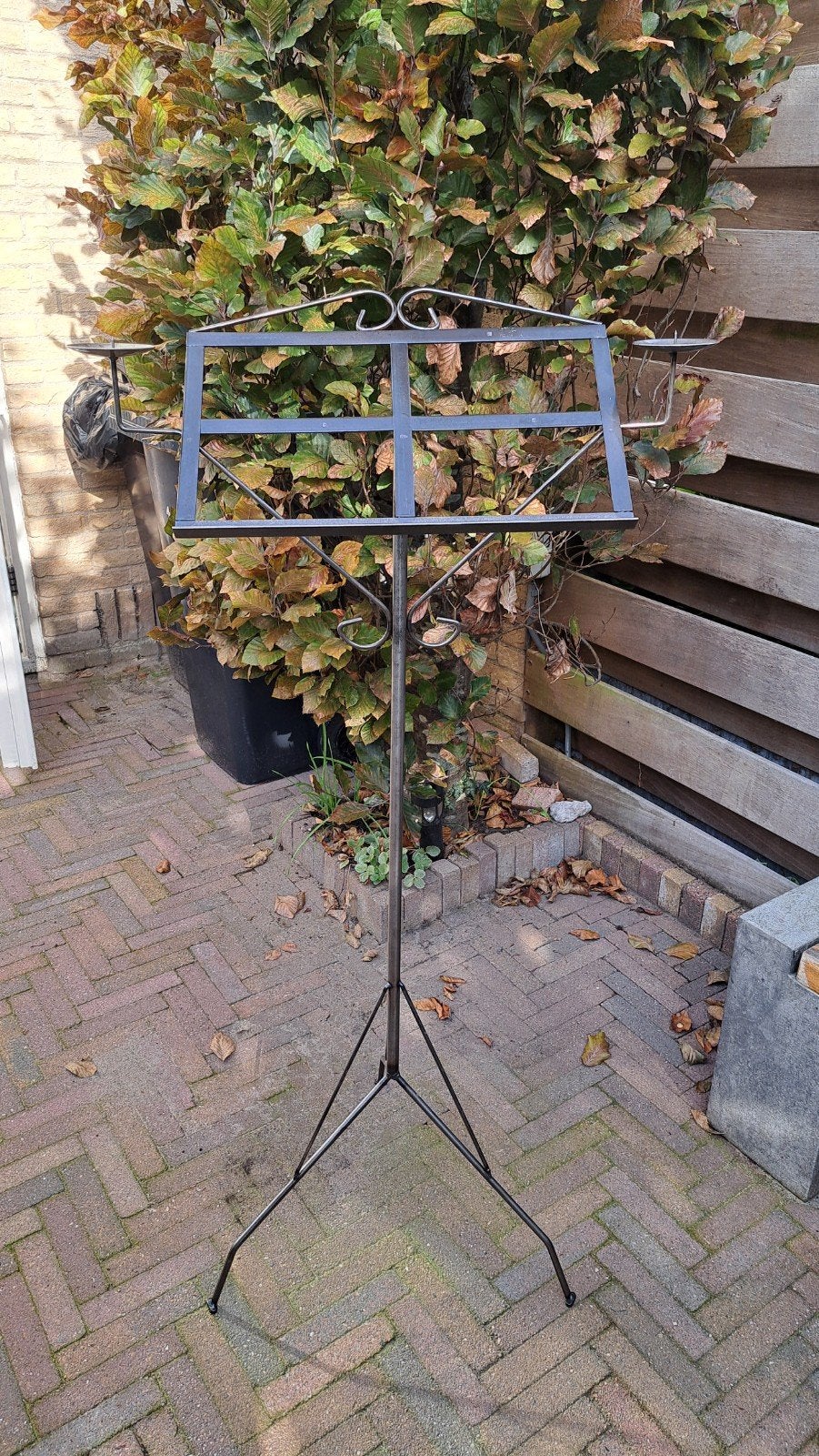semi antieke smeedijzeren muziekstandaard, Ophalen, Gebruikt, Muziekstandaard, Overige instrumenten
