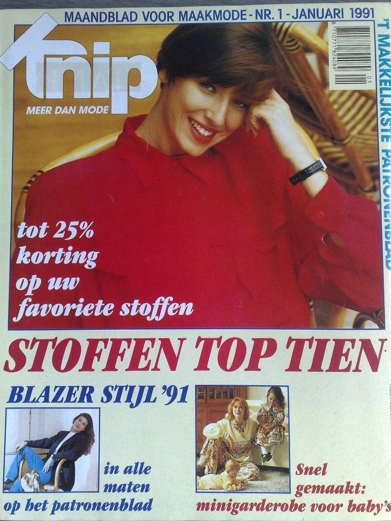 7 x Knipmode kledingpatronen uit jaargang 1991, Hobby en Vrije tijd, Kledingpatronen, Verzenden, Gebruikt, Vrouw, Knipmode