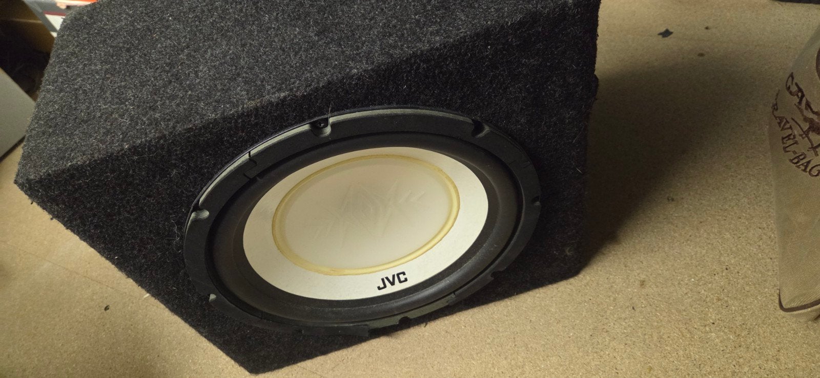 JVC Subwoofer in behuizing 12inch met neonverlichting, Ophalen, Gebruikt