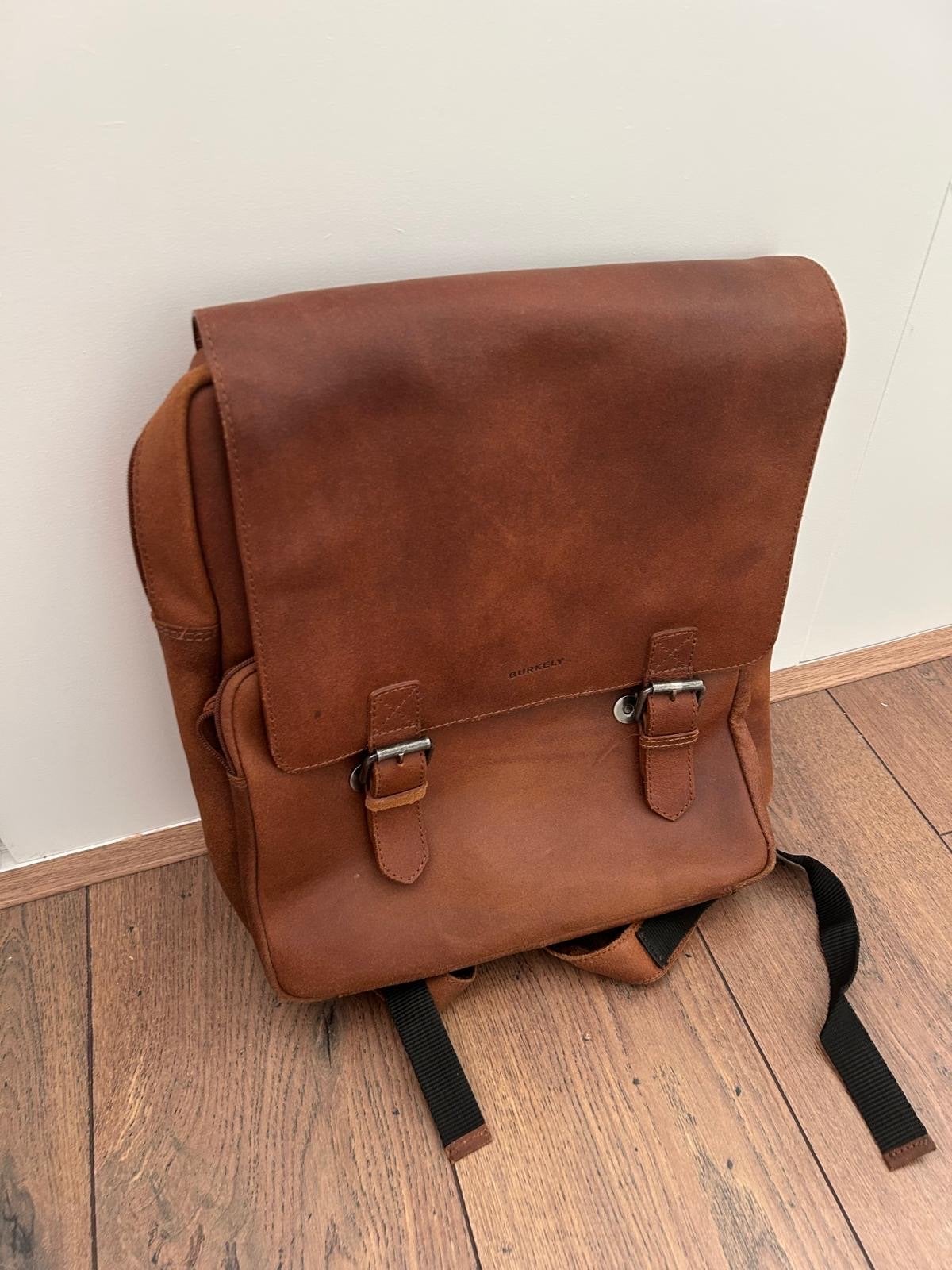 Burkely Leren Rugzak - Bruin, Sieraden, Tassen en Uiterlijk, Tassen | Rugtassen, Ophalen of Verzenden, Zo goed als nieuw, 25 tot 40 cm