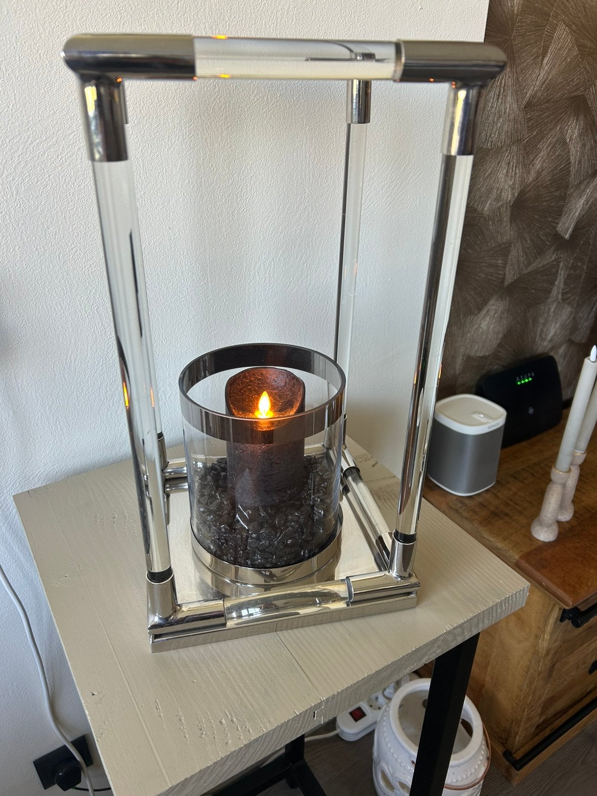 Windlicht Richmond, Huis en Inrichting, Woonaccessoires | Kandelaars en Kaarsen, Ophalen, Windlicht, Zo goed als nieuw, 45 cm