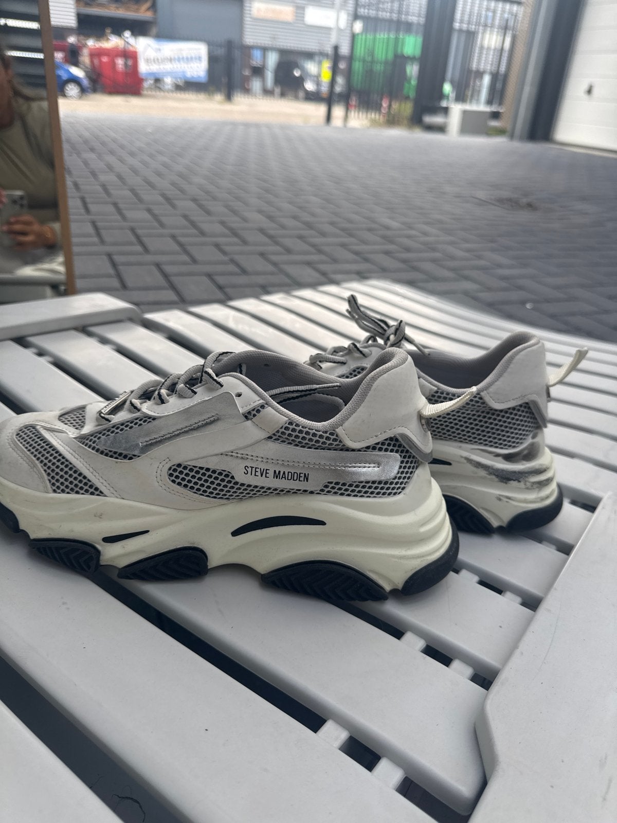 Gebruikte Steve Madden sneakers maat 42, Ophalen, Gedragen, Wit, Sneakers of Gympen