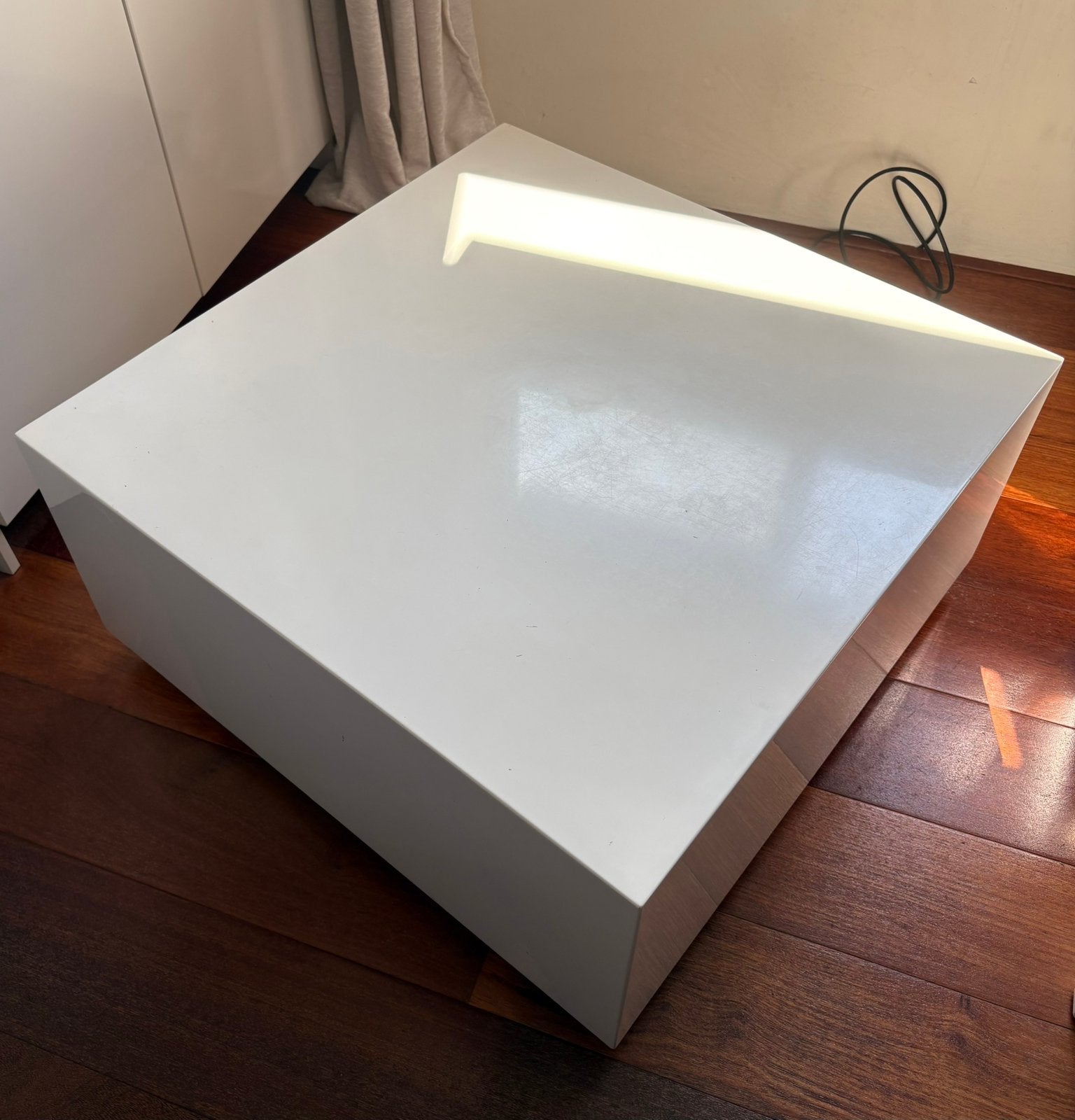 Witte Design Salon Tafel, Ophalen, Gebruikt, 50 tot 100 cm, Design