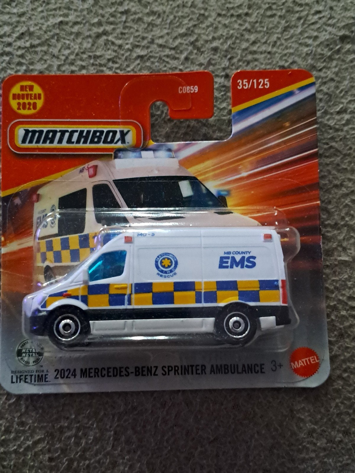 Matchbox 2024 Mercedes-Benz Sprinter Ambulance nieuw ovp, Ophalen of Verzenden, Nieuw, Auto