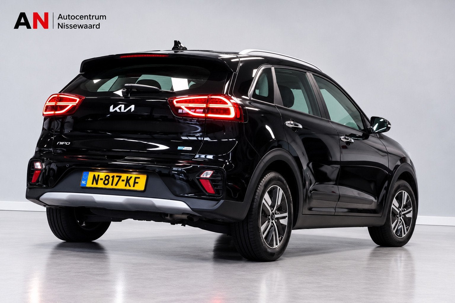 Kia Niro 1.6 GDi Hybrid DynamicLine |Virtual|Carplay|Cam|, Auto's, Gebruikt, Leder en Stof, Zwart, Origineel Nederlands