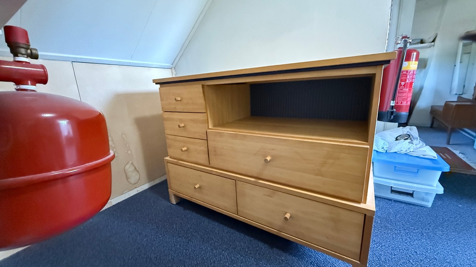 Berkenhouten commode ladenkast dressoir IKEA Bergsmo, Huis en Inrichting, Kasten | Ladekasten, Gebruikt, 100 tot 150 cm, 5 laden of meer