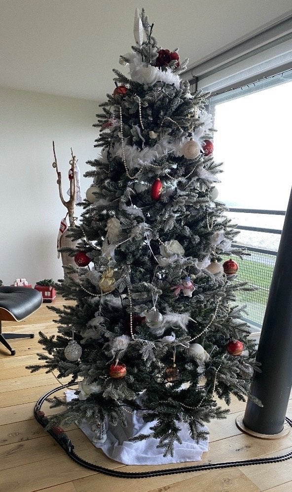 Kunst kerstboom Glis besneeuwd - 215 cm - €150, Diversen, Ophalen, Nieuw