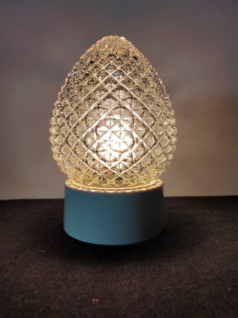 VINTAGE PLAFOND LAMP DENNEAPPEL VAN HELDER GLAS, Ophalen of Verzenden