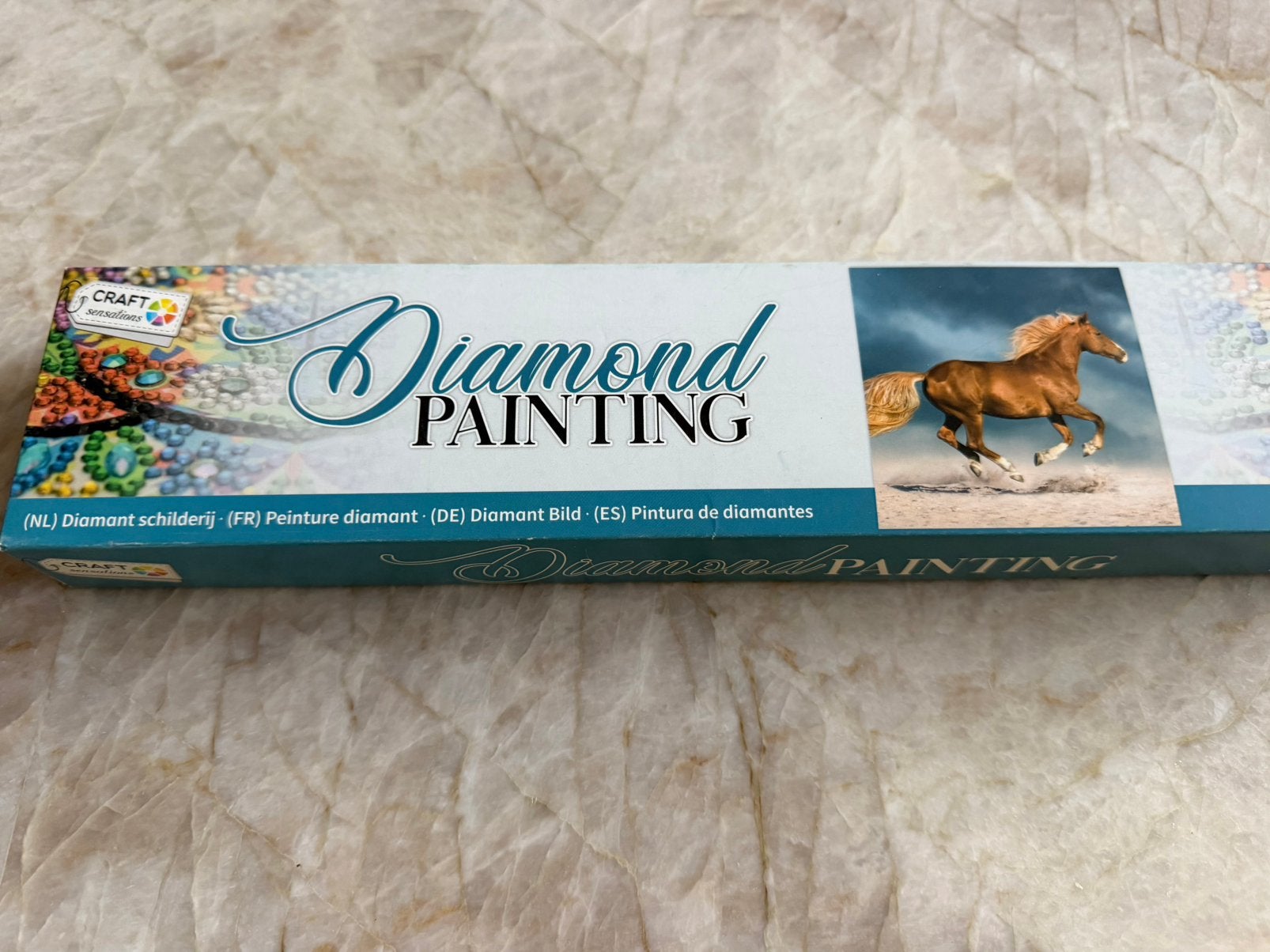 Diamond painting schilderij paard 30x30, Dieren, Ophalen of Verzenden, Zo goed als nieuw, Knutselwerk