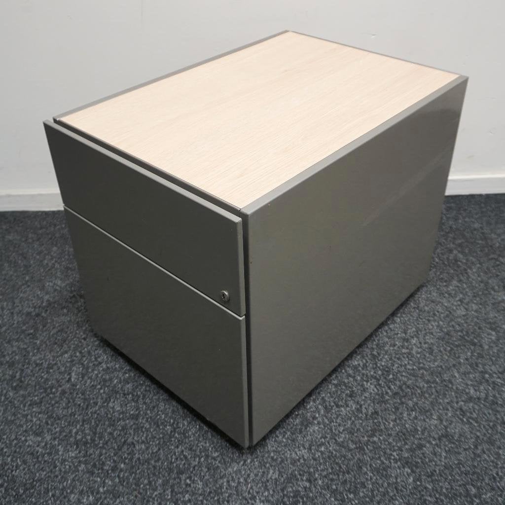 Verrijdbaar Ladeblok | 49x42x60cm | 2-lades | Grijs | Metaal, Huis en Inrichting, Minder dan 50 cm, Gebruikt, -, 1 of 2 laden