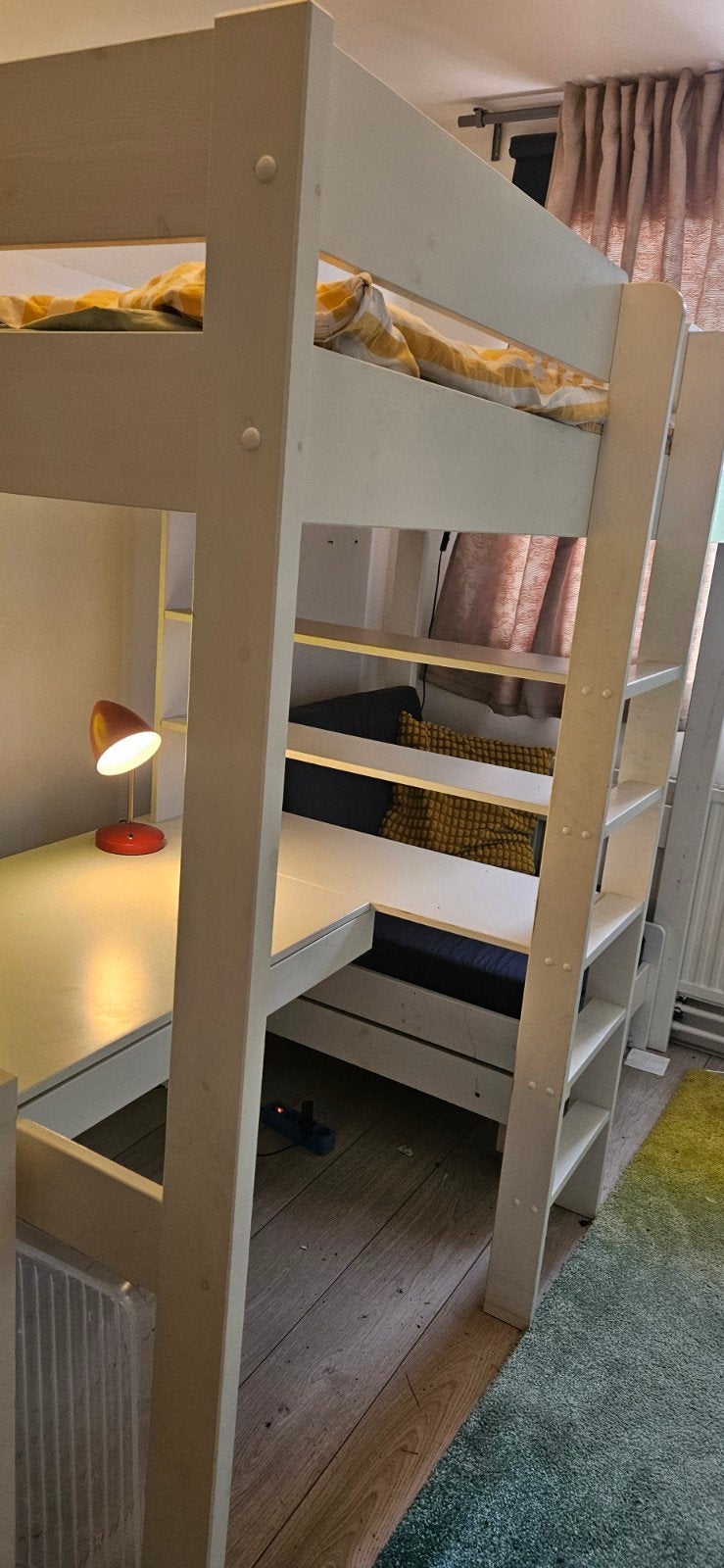 Hoogslaper met bureau en logeerbed, Ophalen, Gebruikt, Hoogslaper, Eenpersoons