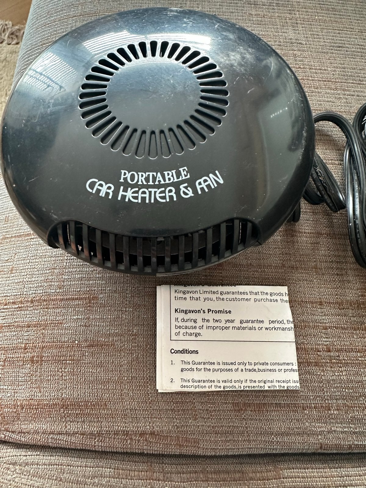 Draagbare auto kachel en ventilator, Ophalen of Verzenden, Gebruikt