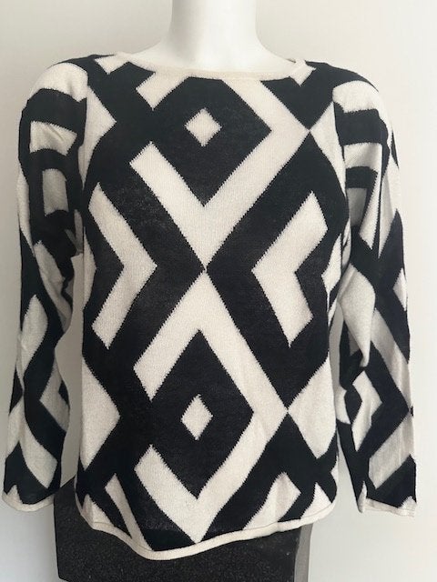Style BENETTON damestrui maat 38/40 zwart-wit patroon, Maat 38/40 (M), Style Benetton, Zo goed als nieuw, Meerkleurig
