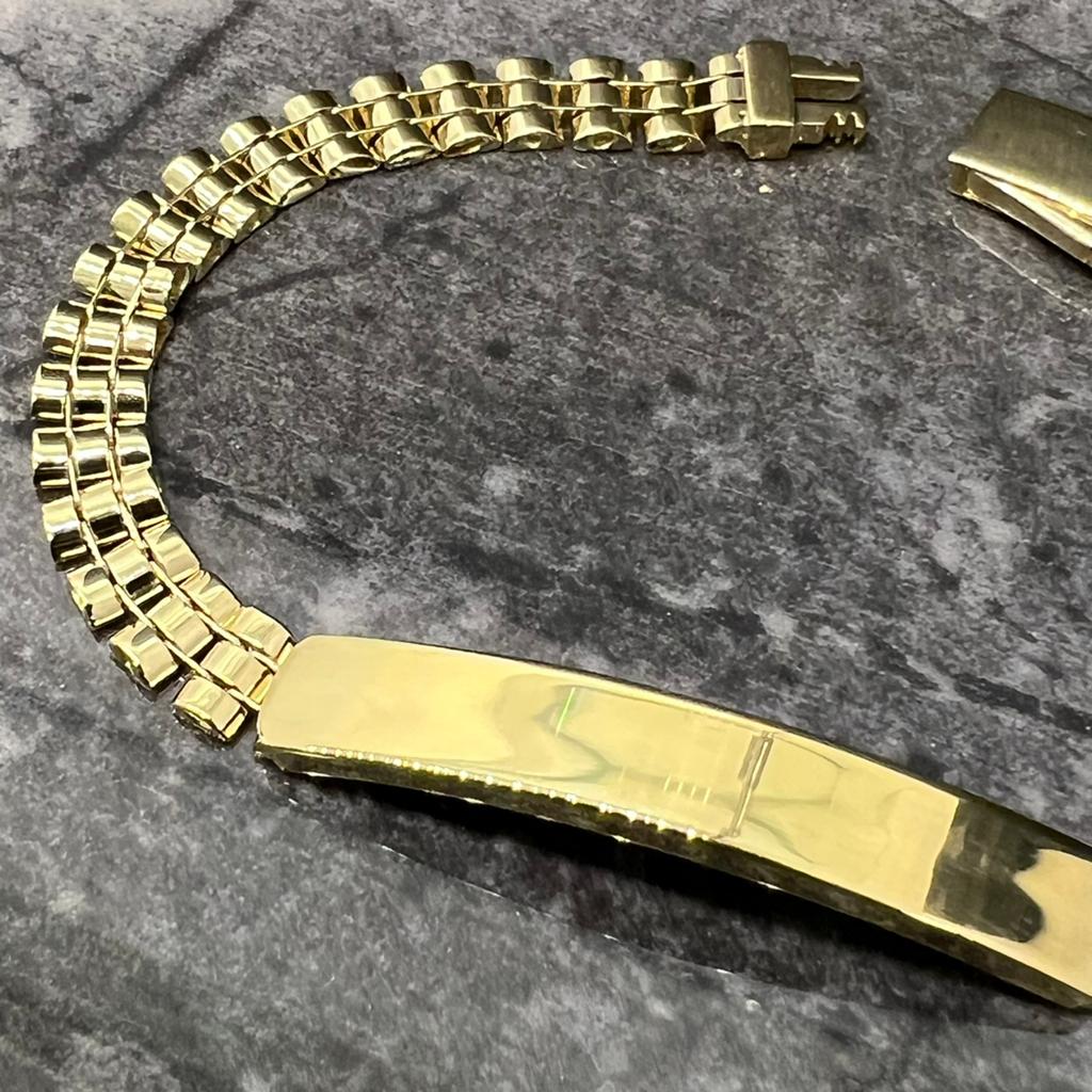 Gouden armband 14 karaat goud rolex schakel naamplaat, Ophalen of Verzenden, Zo goed als nieuw, Goud