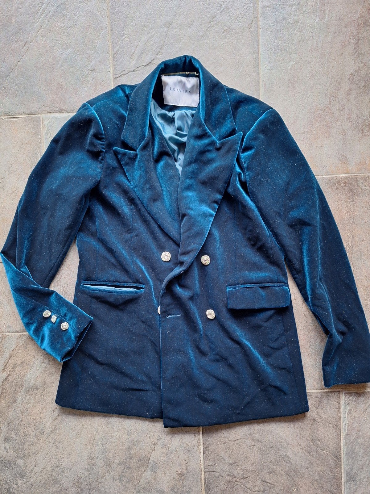 Loavies fluwelen blazer - Blauw, Kleding | Dames, Maat 38/40 (M), Blauw, Ophalen of Verzenden, Jasje