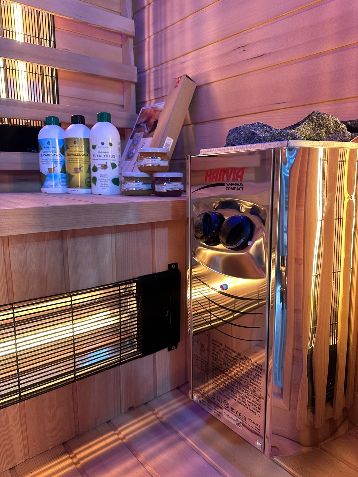 Showmodel Combi Sauna | Infrarood + 3,5kW Harvia 230V| OP=OP, Info@inner-stillness.nl, Fins of Traditioneel, 7665VB, Complete sauna
