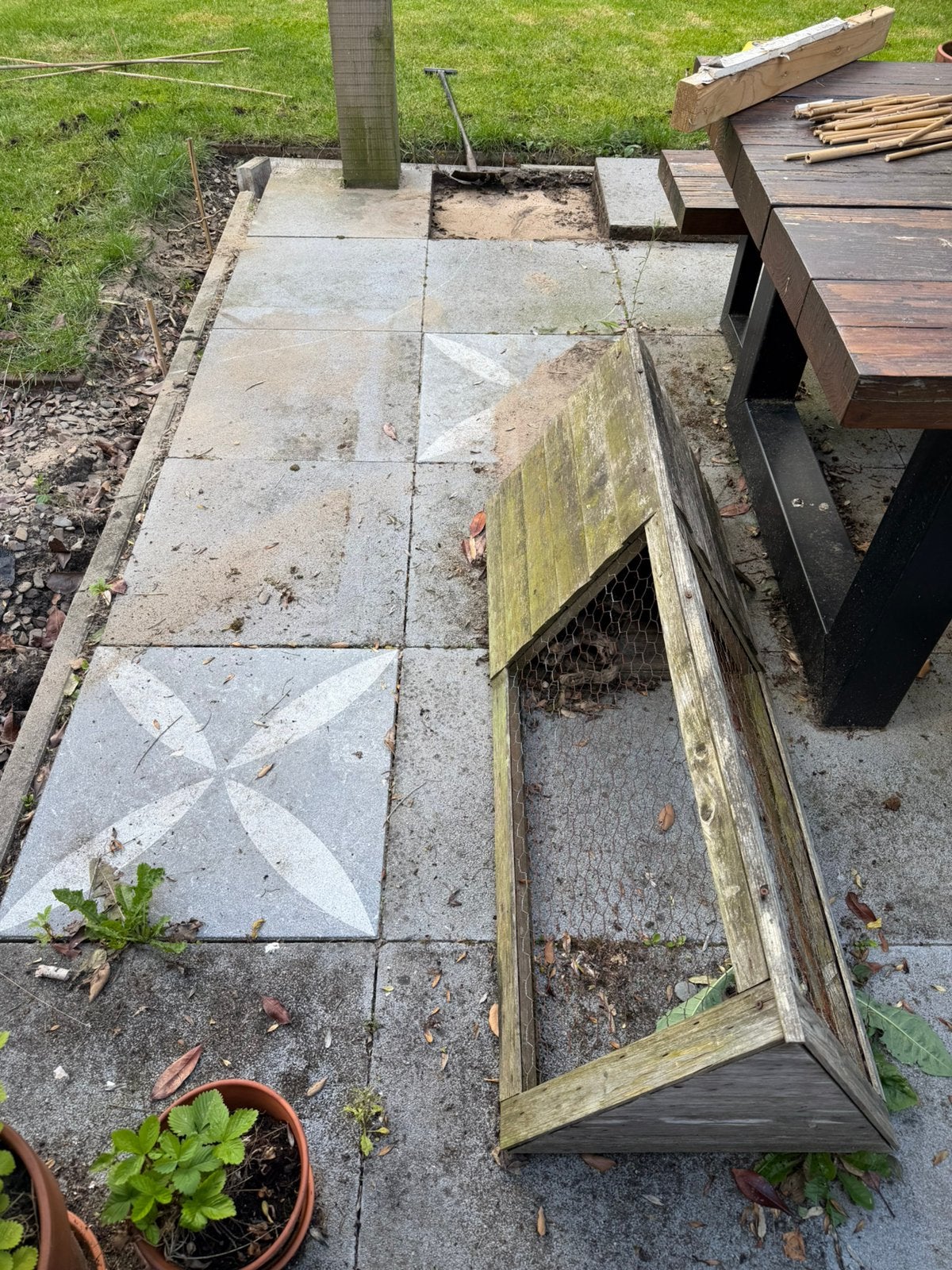 Betontegels 60x60x5cm, Tuin en Terras, Tegels en Klinkers, Ophalen, Gebruikt, Beton, Terrastegels