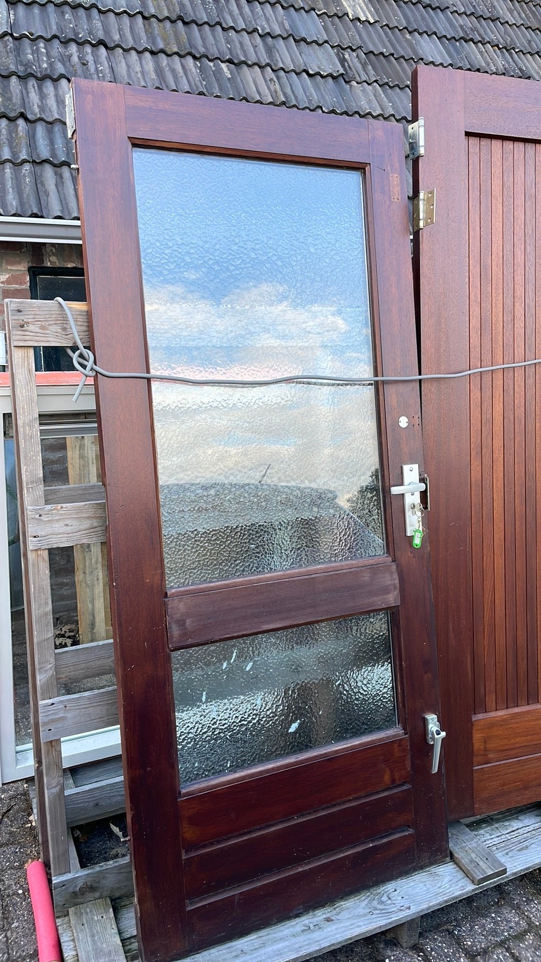 Achterdeur (3x) en voordeur (hout), Ophalen, Gebruikt, 80 tot 100 cm, Buitendeur