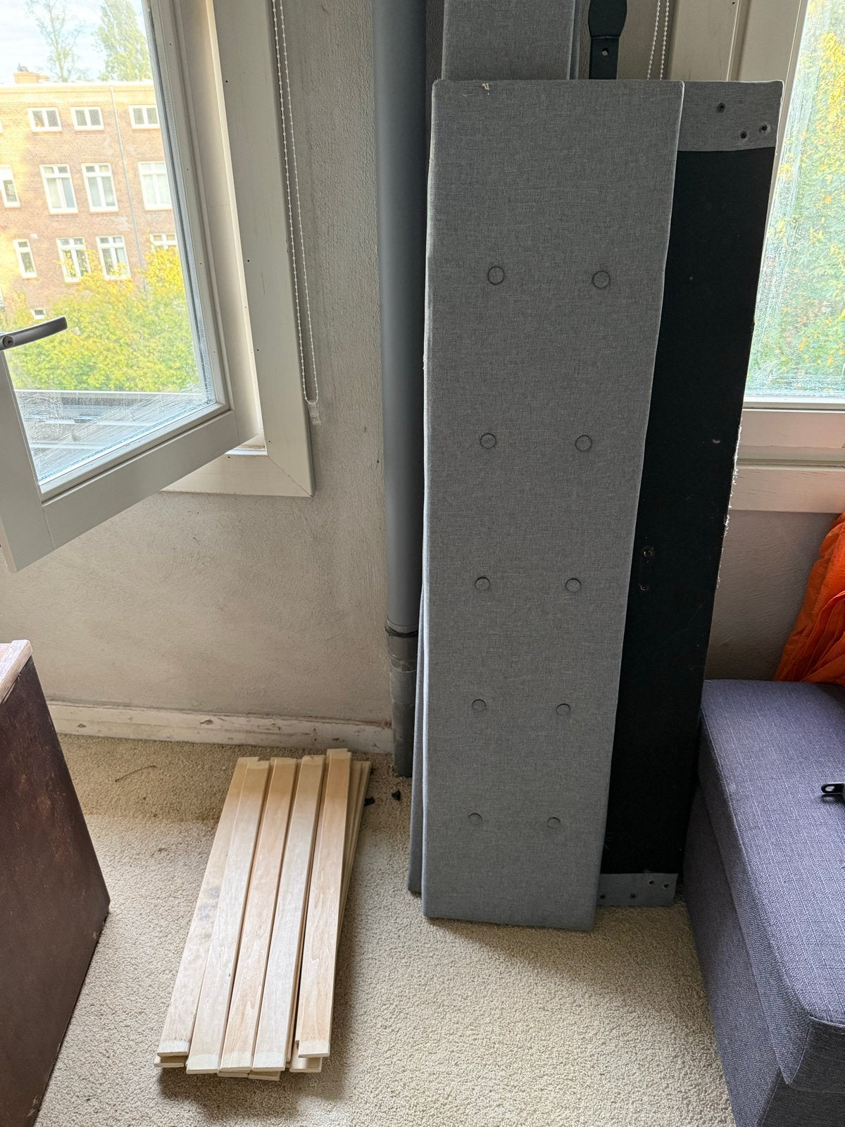 Gebruikt bedframe met lattenbodem, Ophalen, Gebruikt, Tweepersoons, 140 cm